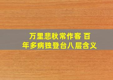 万里悲秋常作客 百年多病独登台八层含义